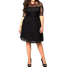 Women Flower black blue Lace Dress knee length women hollow lace dresses claret O Neck Solid Sexy Club Party Vestido De Festa J4U66