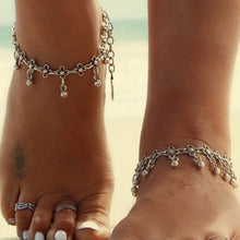 Women Foot Chain Antique Silver Flower Small Bell Anklet Ankle Bracelet Foot Chain Jewelry s J4U66