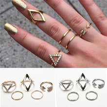 Women Geometry Anchor Stacking Finger Knuckle Middle Finger Rings Set Women Jewelry Silver Gold Colors 5pc Punk Rings J4U66
