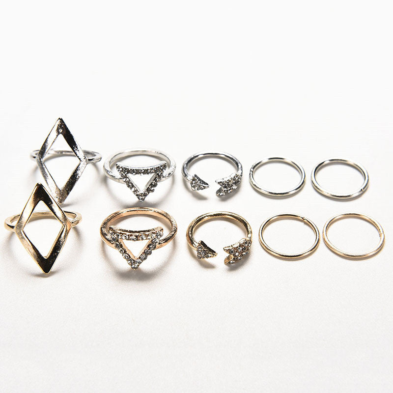 Women Geometry Anchor Stacking Finger Knuckle Middle Finger Rings Set Women Jewelry Silver Gold Colors 5pc Punk Rings J4U66