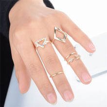 Women Geometry Anchor Stacking Finger Knuckle Middle Finger Rings Set Women Jewelry Silver Gold Colors 5pc Punk Rings J4U66