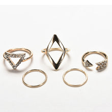 Women Geometry Anchor Stacking Finger Knuckle Middle Finger Rings Set Women Jewelry Silver Gold Colors 5pc Punk Rings J4U66