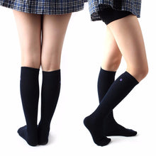 Women Girl College Stretch Knee Embroidery Crew Cotton Socks P1 J4U66