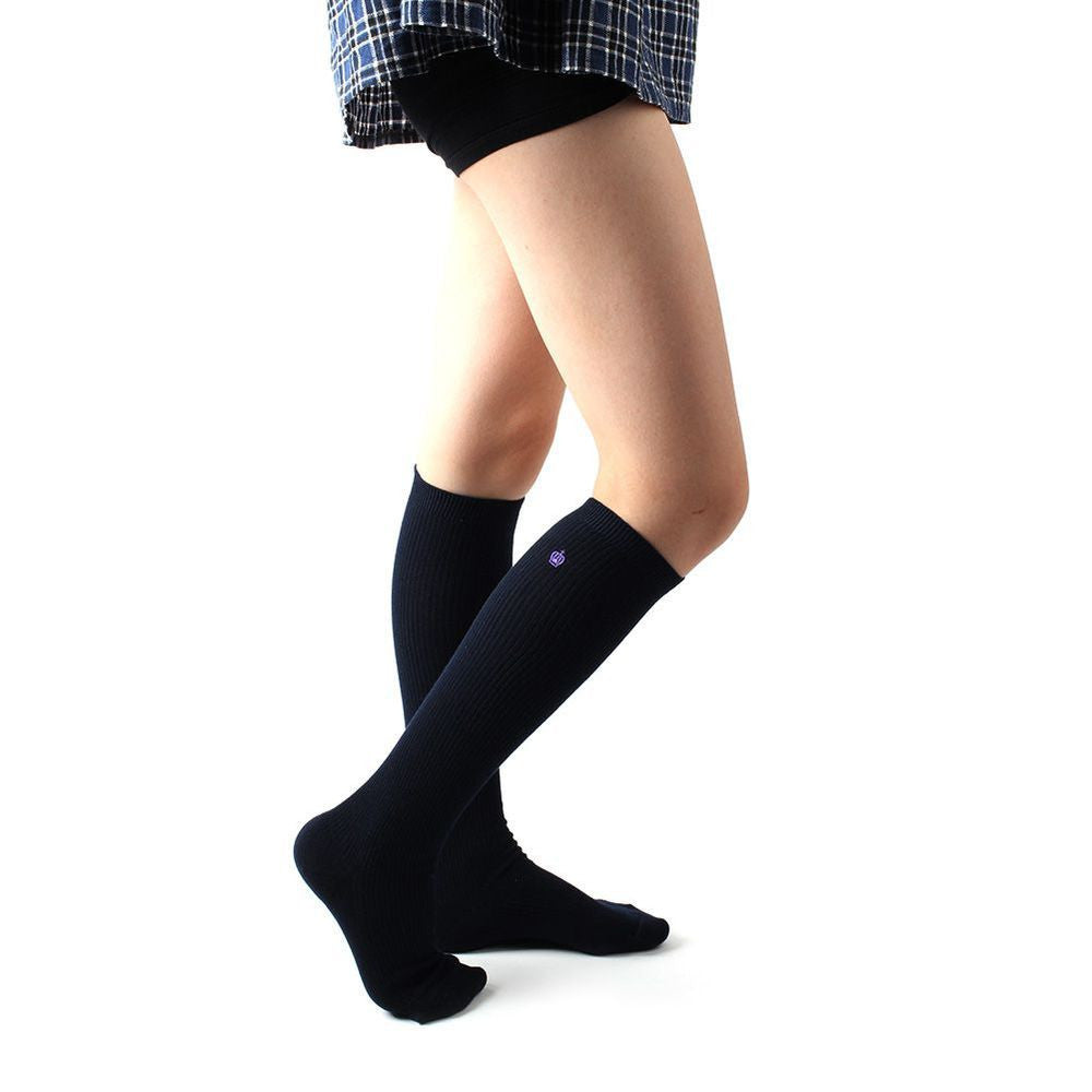 Women Girl College Stretch Knee Embroidery Crew Cotton Socks P1 J4U66