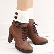 Women Girl Leg Warmers Socks Button Crochet Knitted Boot Socks Toppers Cuffs 7 Colors J4U66