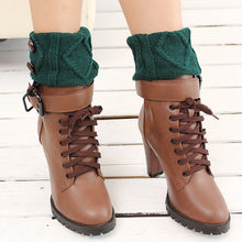 Women Girl Leg Warmers Socks Button Crochet Knitted Boot Socks Toppers Cuffs 7 Colors J4U66