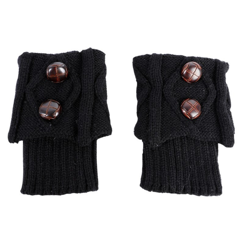 Women Girl Leg Warmers Socks Button Crochet Knitted Boot Socks Toppers Cuffs 7 Colors J4U66