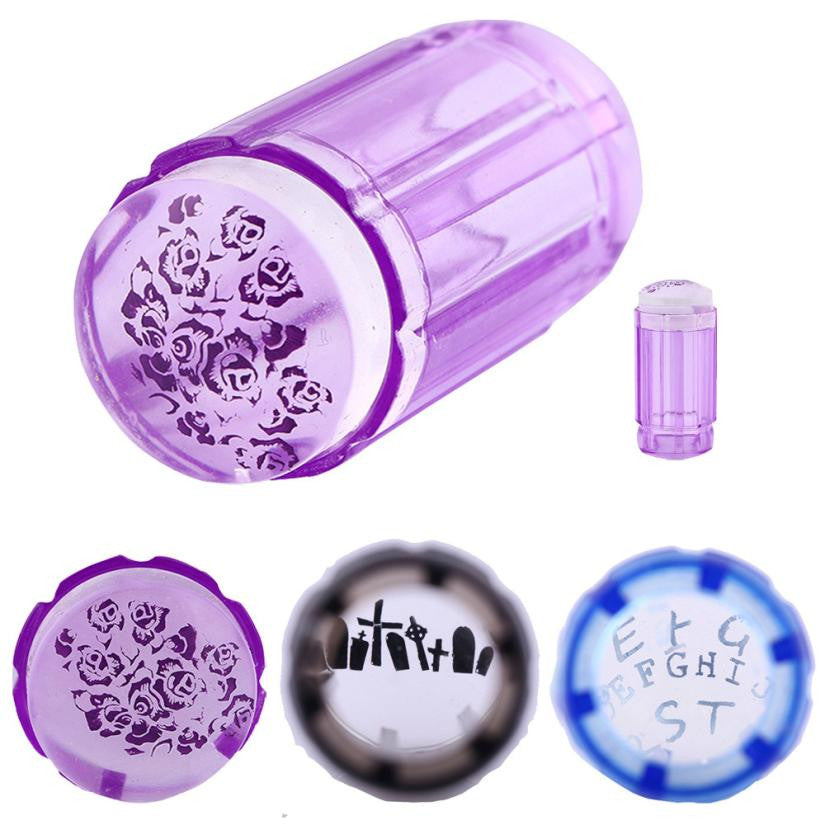 Women Girls 2.8cm DIY Nail Art Stamping Stamper Scraper Plate Plastic Print Transfer Manicure Tool Stencils Nail Image Mold J4U66