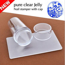 Women Girls 3cm DIY Nail Art Stamping Stamper With Scraper and Cap Plastic Print Transfer Manicure Tool Stencils Nail Image Mold J4U66