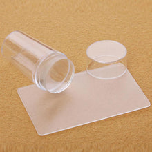 Women Girls 3cm DIY Nail Art Stamping Stamper With Scraper and Cap Plastic Print Transfer Manicure Tool Stencils Nail Image Mold J4U66