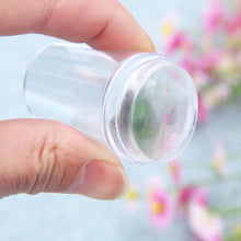 Women Girls 3cm DIY Nail Art Stamping Stamper With Scraper and Cap Plastic Print Transfer Manicure Tool Stencils Nail Image Mold J4U66