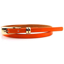 Women Girls Fashion Candy Color PU Leather Belts Thin Skinny Waistband Belt New P6Y J4U66