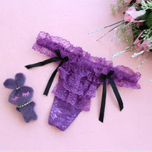 Women Girls Sexy Lace Reffuled Briefs Bow Underwear Panties Thongs G-strings  J4U66