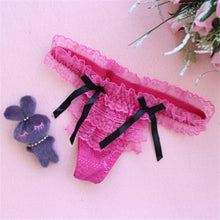 Women Girls Sexy Lace Reffuled Briefs Bow Underwear Panties Thongs G-strings  J4U66