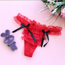 Women Girls Sexy Lace Reffuled Briefs Bow Underwear Panties Thongs G-strings  J4U66