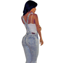 Women Girls Washed Jeans Denim Casual Hole Loose Jumpsuit Romper Overall Pants J4U66
