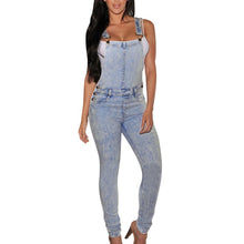 Women Girls Washed Jeans Denim Casual Hole Loose Jumpsuit Romper Overall Pants J4U66