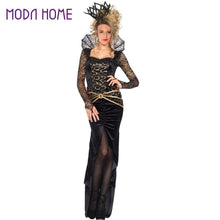 women halloween costumes sexy disfraces adultos role play evil queen dress stand neck slit front lace gem belt cosplay clothes J4U66