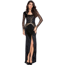 women halloween costumes sexy disfraces adultos role play evil queen dress stand neck slit front lace gem belt cosplay clothes J4U66
