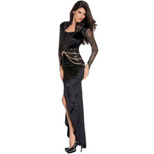 women halloween costumes sexy disfraces adultos role play evil queen dress stand neck slit front lace gem belt cosplay clothes J4U66