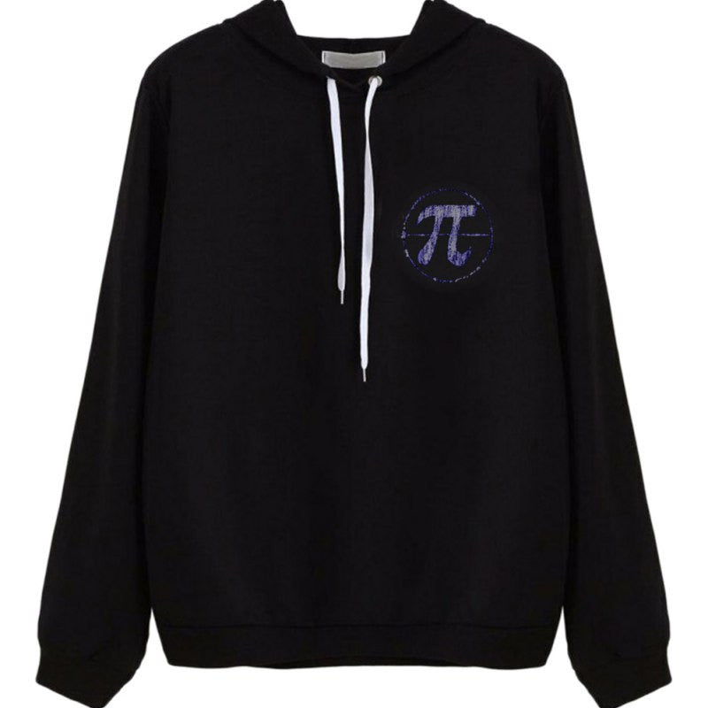 women hoodies sweatshirts hand print long sleeve casual all match solid leisure hooded hoodie loose tops plus size J4U66