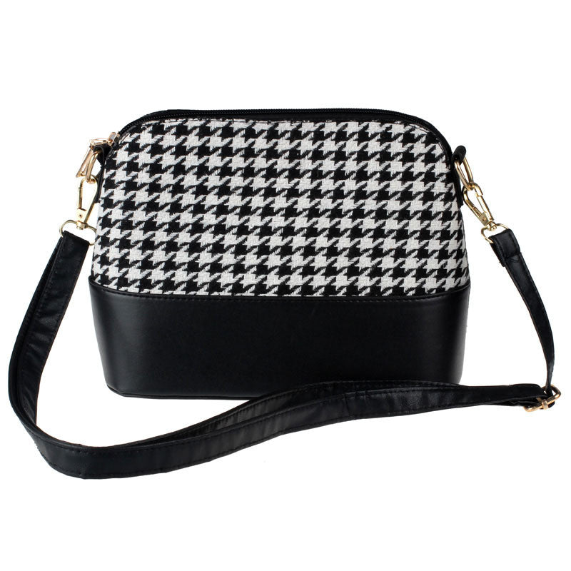 Women Houndstooth Shoulder Bags Tote Purse Women Messenger Satchel Bag J4U66