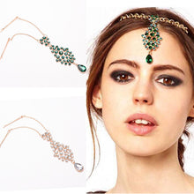 Women Indian Hair Bands Flower Hair Pins Ethnic Jewelry Accessories  Crystal Rhinestone Pendant High Forehead J4U66
