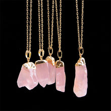 Women Jewelry Party Irregular Natural Crystal Quartz Stone Pendant Necklace J4U66