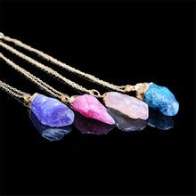 Women Jewelry Party Irregular Natural Crystal Quartz Stone Pendant Necklace J4U66