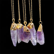 Women Jewelry Party Irregular Natural Crystal Quartz Stone Pendant Necklace J4U66