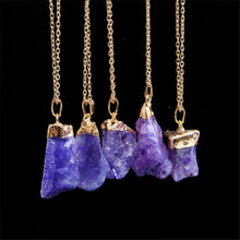 Women Jewelry Party Irregular Natural Crystal Quartz Stone Pendant Necklace J4U66