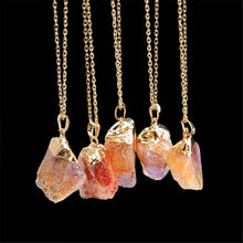 Women Jewelry Party Irregular Natural Crystal Quartz Stone Pendant Necklace J4U66