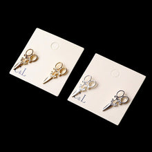 Women Jewelry Unique Scissors Shape Ear Stud Punk Women Girls Earring Gold Silver Colors J4U66