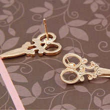 Women Jewelry Unique Scissors Shape Ear Stud Punk Women Girls Earring Gold Silver Colors J4U66