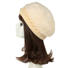 women knitting hat hat for women genuine hat handmade beads knitted hem warm hat cap beanies headgear beret J4U66