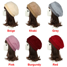 women knitting hat hat for women genuine hat handmade beads knitted hem warm hat cap beanies headgear beret J4U66