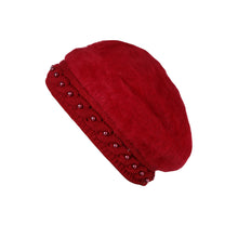 women knitting hat hat for women genuine hat handmade beads knitted hem warm hat cap beanies headgear beret J4U66