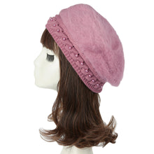 women knitting hat hat for women genuine hat handmade beads knitted hem warm hat cap beanies headgear beret J4U66