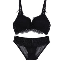 Lace Floral 3/4 Cup Push Up Bras and Panty Set Lingerie Underpants 32 34 36 B J4U66