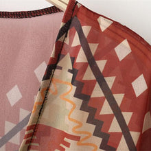 Women Lace Geometry Printed Tassel Chiffon Shawl Kimono Cardigan Tops Women Blouse Shirt Batwing Sleeve Blusas Femininas J4U66