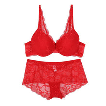 women lace push up bra and panty set sexy v neck plunge bras cup b briefs lingerie J4U66