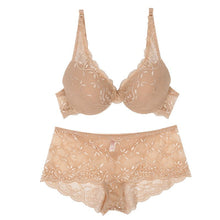 women lace push up bra and panty set sexy v neck plunge bras cup b briefs lingerie J4U66
