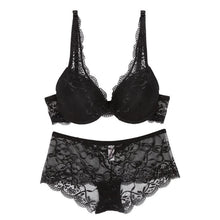 women lace push up bra and panty set sexy v neck plunge bras cup b briefs lingerie J4U66