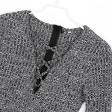 Lace Up Bodycon Package Hip Knitted Dress V Neck Long Sleeve Sweater A-Line XL Dress J4U66