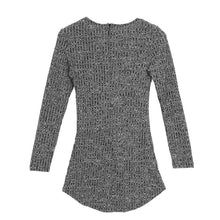 Lace Up Bodycon Package Hip Knitted Dress V Neck Long Sleeve Sweater A-Line XL Dress J4U66
