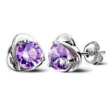 Women Lady Elegant Silver Plated Ear Stud Earrings Heart Gift  J4U66