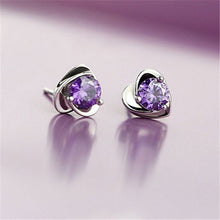 Women Lady Elegant Silver Plated Ear Stud Earrings Heart Gift  J4U66