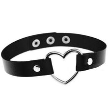Women Lady Favorite Punk Goth Harajuku Grunge PU Leather Rivet Heart Collar Choker Funky Torques Necklace Jewelry J4U66