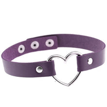 Women Lady Favorite Punk Goth Harajuku Grunge PU Leather Rivet Heart Collar Choker Funky Torques Necklace Jewelry J4U66