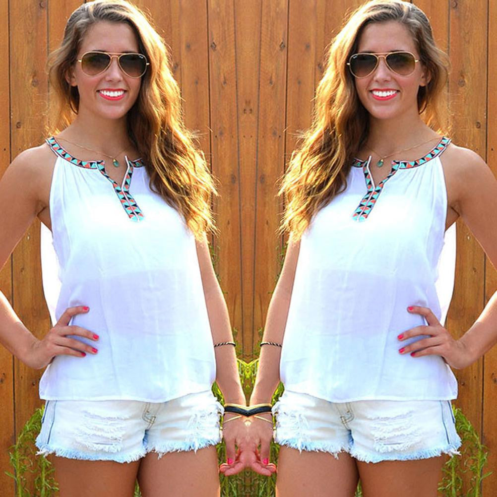 Women Lady Beach Casual Sexy Casual Vogue Backless Floral Sleeveless Top Vest Tank Cami Teee Blouse T-Shirt J4U66